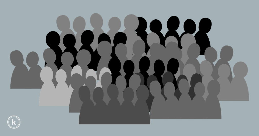 Silhouettes of people in audience (graphic)
